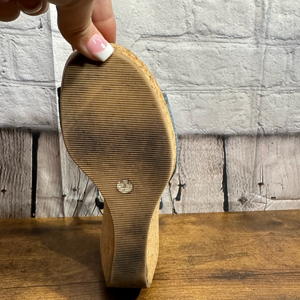 Dolce & Gabbana Vintage Blue Jean Cork Wedges size 35 - Picture 7 of 13